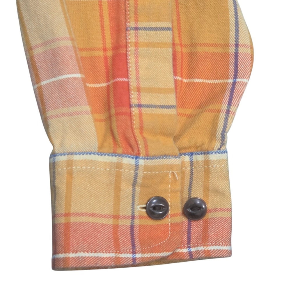 Pendleton Shirt Mens Large Orange Plaid Flannel Button Up Longsleeve Yellow - Picture 4 of 10